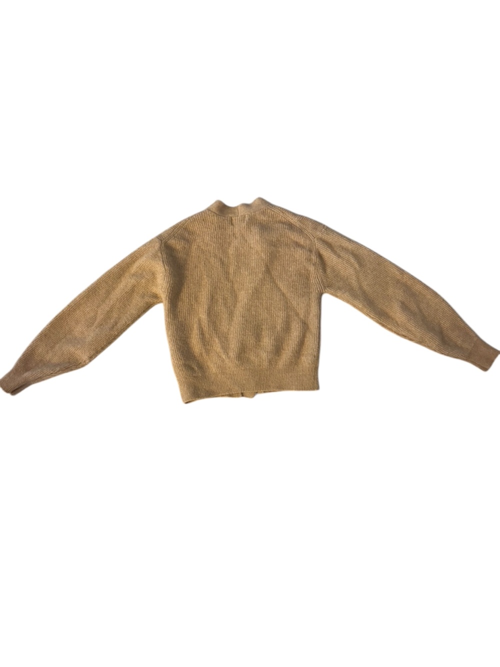 H&M Ribbed Button Cardigan in Camel - Picture 3 of 4